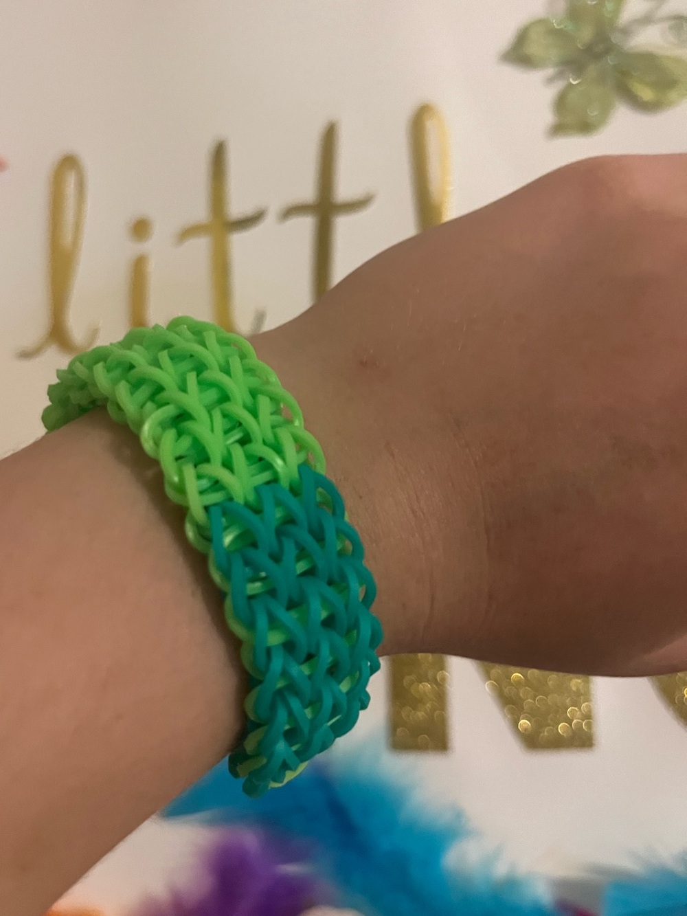Kids Stretch Bracelet - Green Ombre Silicone Bracelet